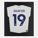 Framed Noah Okafor Signed Shirt, Leeds United [Lite]