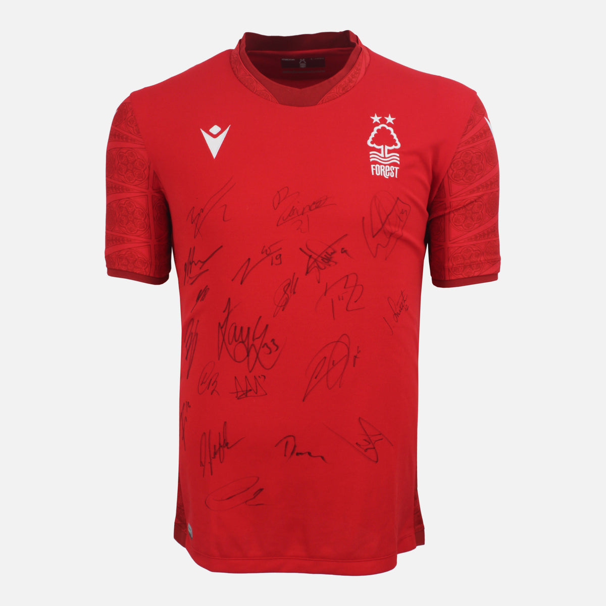 Squad Signed Nottingham Forest Shirt 2022-23 Home [20 Autographs] — Nottingham Forest signed shirt from the 2022 to 2023 season | The Vault
