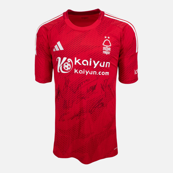 Squad Signed Nottingham Forest Shirt 2024-25 Home [10 Autographs]