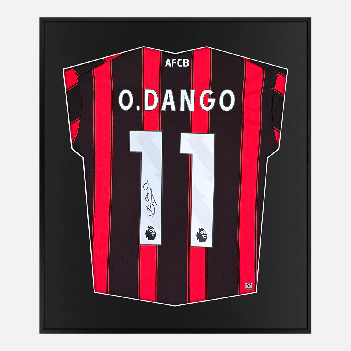 Framed Ouattara Signed Shirt, AFC  Bournemouth Home [Lite] — Authentic signature with NFC and COA | The Vault