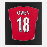 Framed Michael Owen Signed Shirt, Liverpool, Rookie 18 [Lite]
