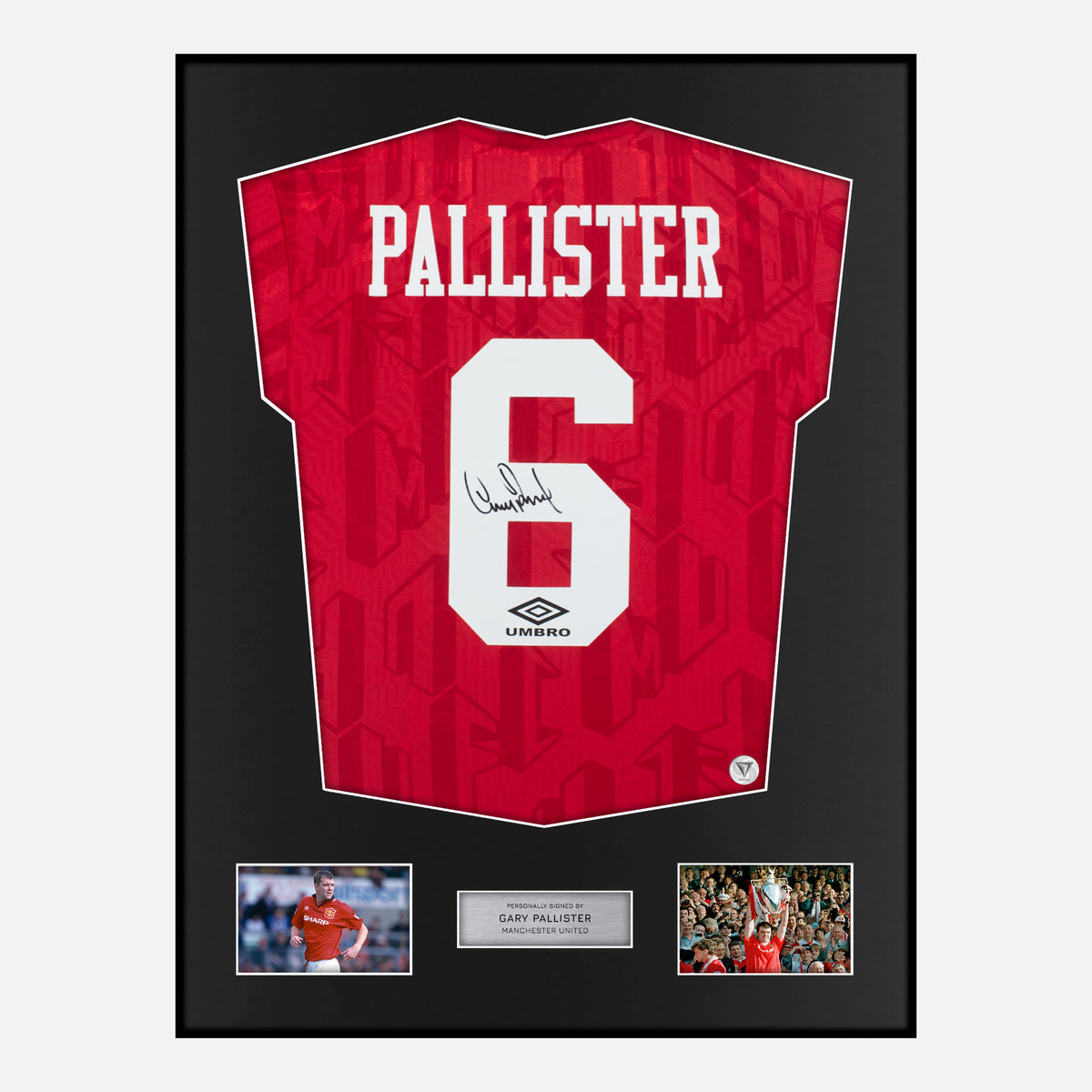 Framed Gary Pallister Signed Man United Jersey [Classic] — Verified autograph with NFC and certificate | The Vault