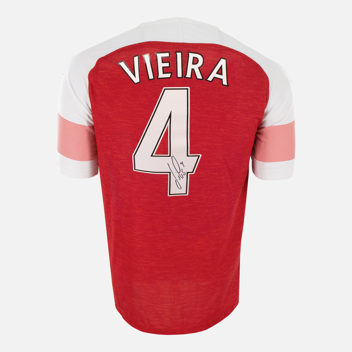 Patrick Viera Signed Arsenal Shirt Home [4] — Arsenal signed shirt from the 2018 to 2019 season | The Vault