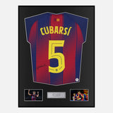 Framed Pau Cubarsi Signed Barcelona Shirt 2025-26 Home [Classic]