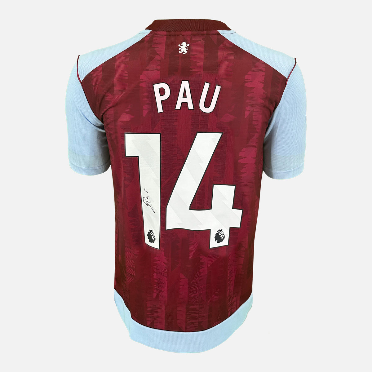 Pau Torres Signed Aston Villa Shirt 2023-24 Home [14] — Aston Villa signed shirt from the 2023 to 2024 season | The Vault