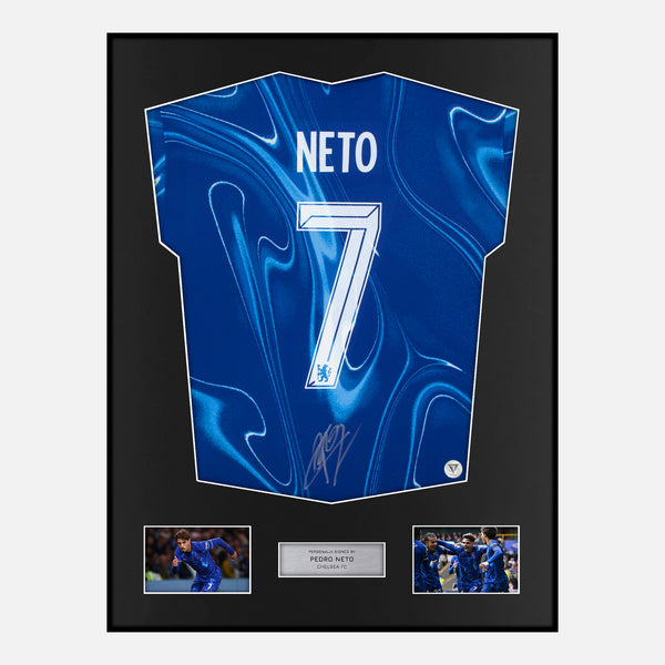 Framed Pedro Neto Signed Chelsea Shirt 2024-25 Home [Classic]