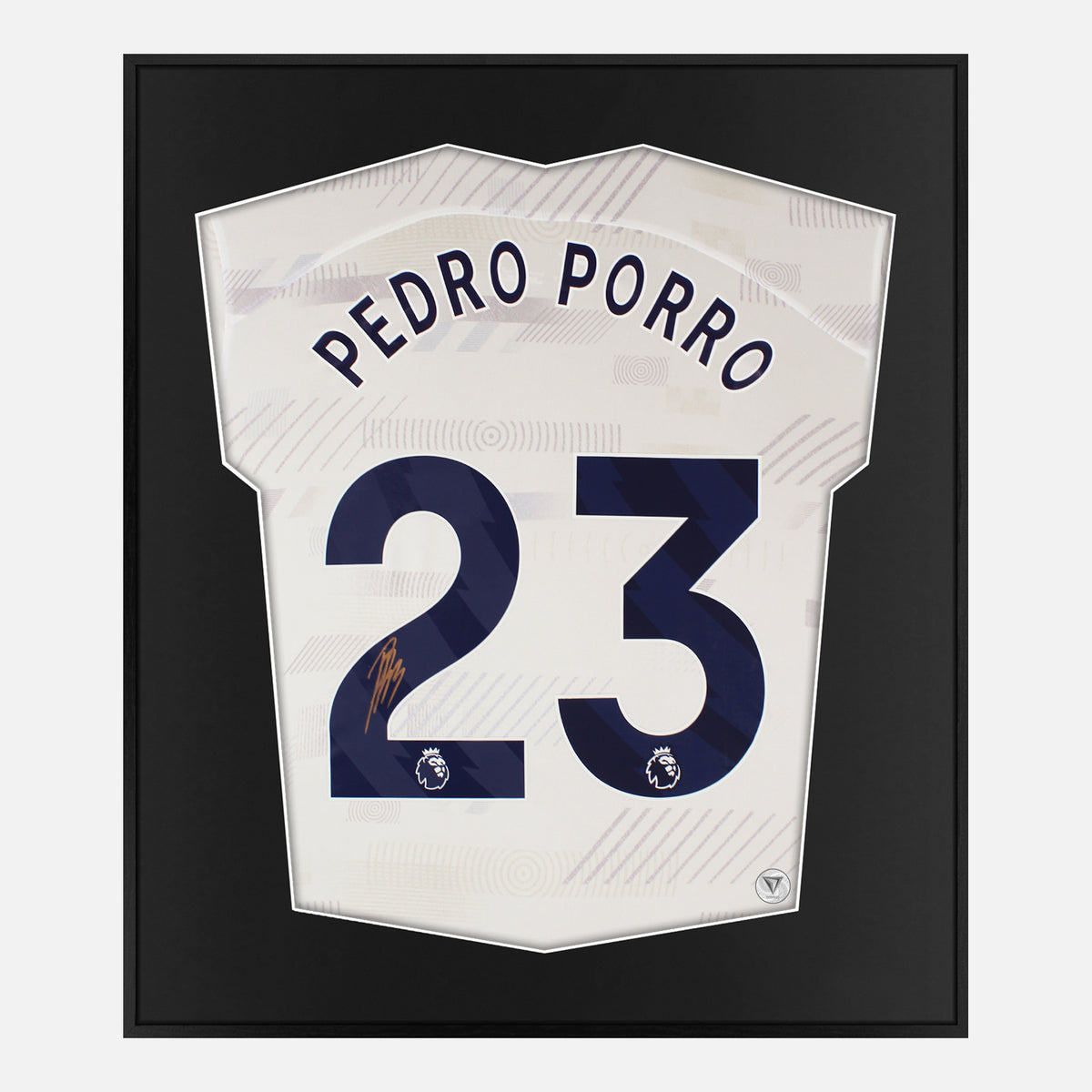 Framed Pedro Porro Signed Shirt, Tottenham Hotspur Home [Lite] — Authentic signature with NFC and COA | The Vault