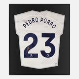 Framed Pedro Porro Signed Shirt, Tottenham Hotspur Home [Mini]