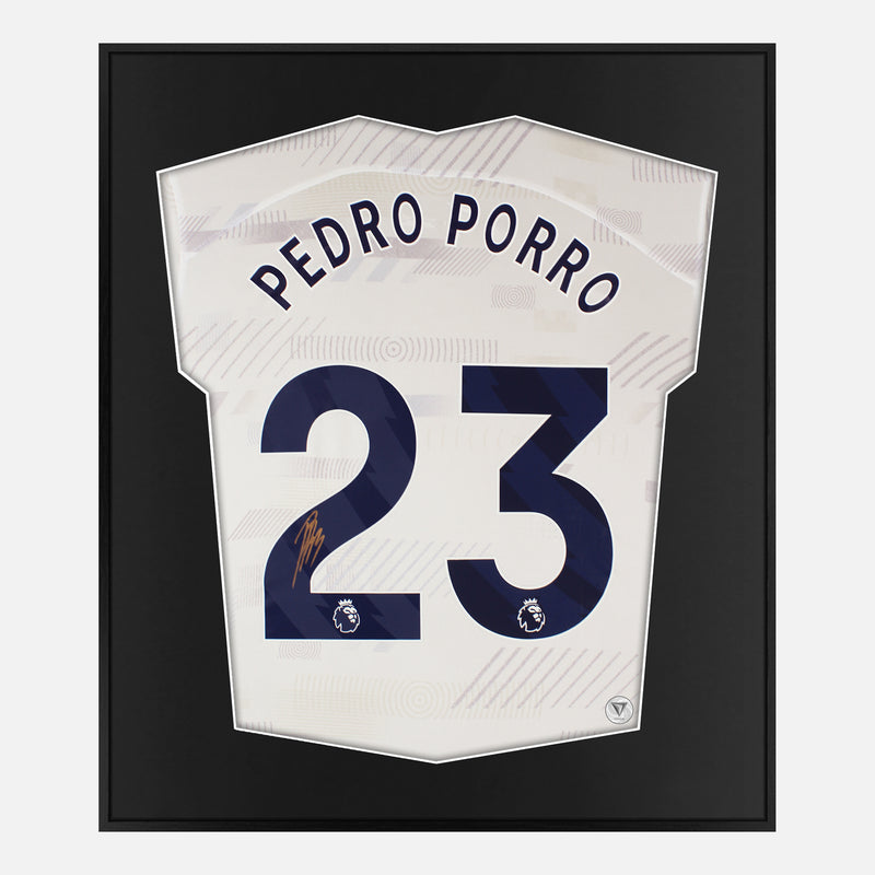 Framed Pedro Porro Signed Shirt, Tottenham Hotspur Home [Mini]