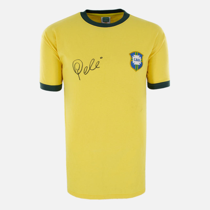 Pele Signed Brazil Shirt