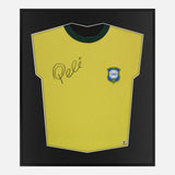 Framed Pele Signed Shirt, Brazil Yellow Home [Mini]