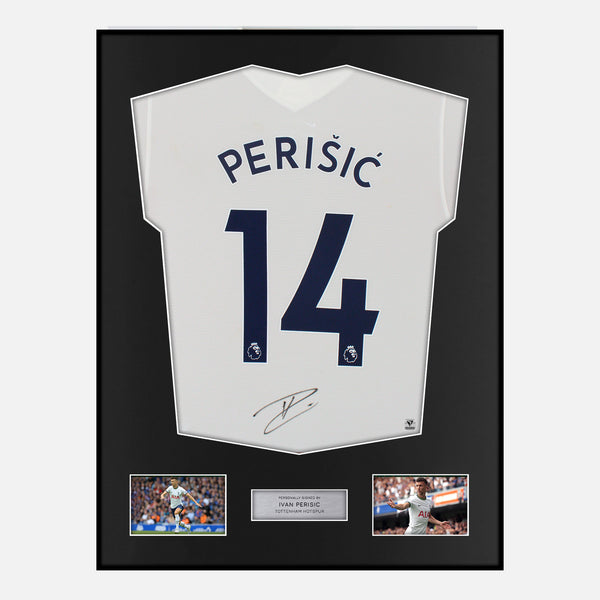 Framed Ivan Perisic Signed Tottenham Hotspur Shirt 2021-22 Home [Modern]