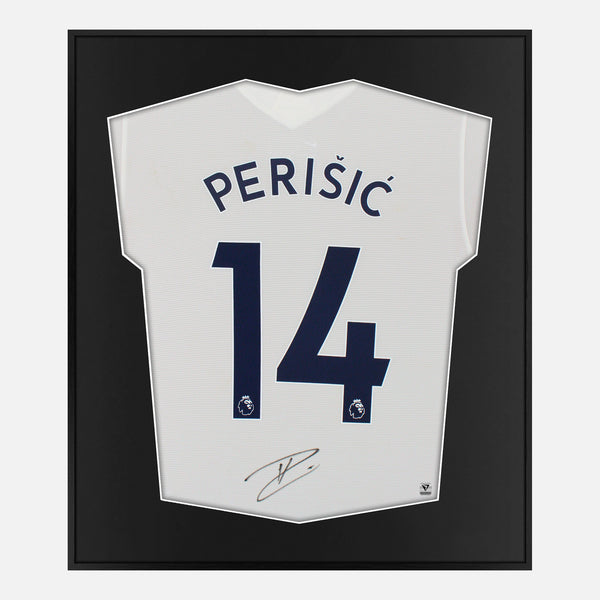 Framed Ivan Perisic Signed Tottenham Hotspur Shirt 2021-22 Home [Mini]