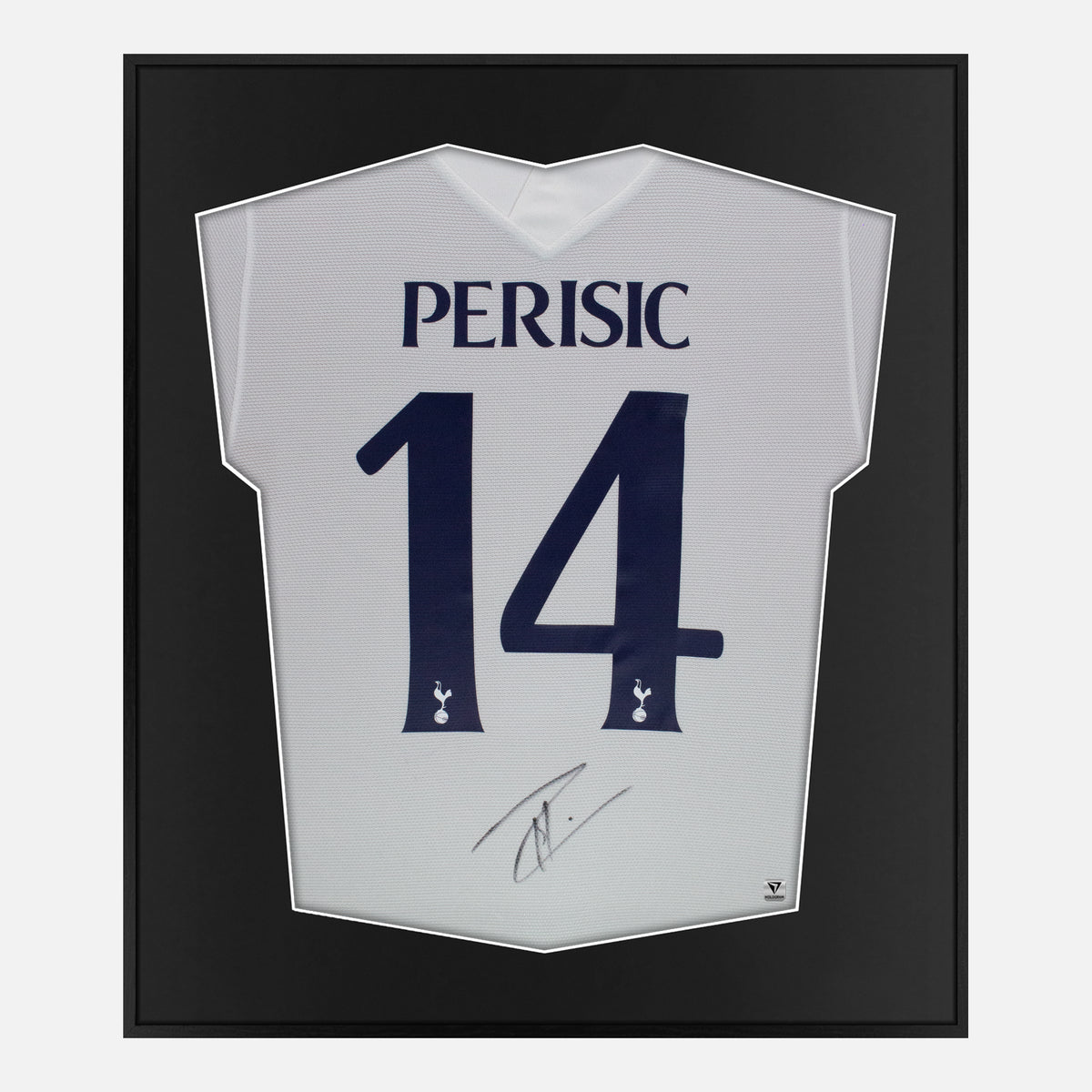 Framed Perisic Signed Tottenham Hotspur Shirt Home [Lite] — Authentic signature with NFC and COA | The Vault