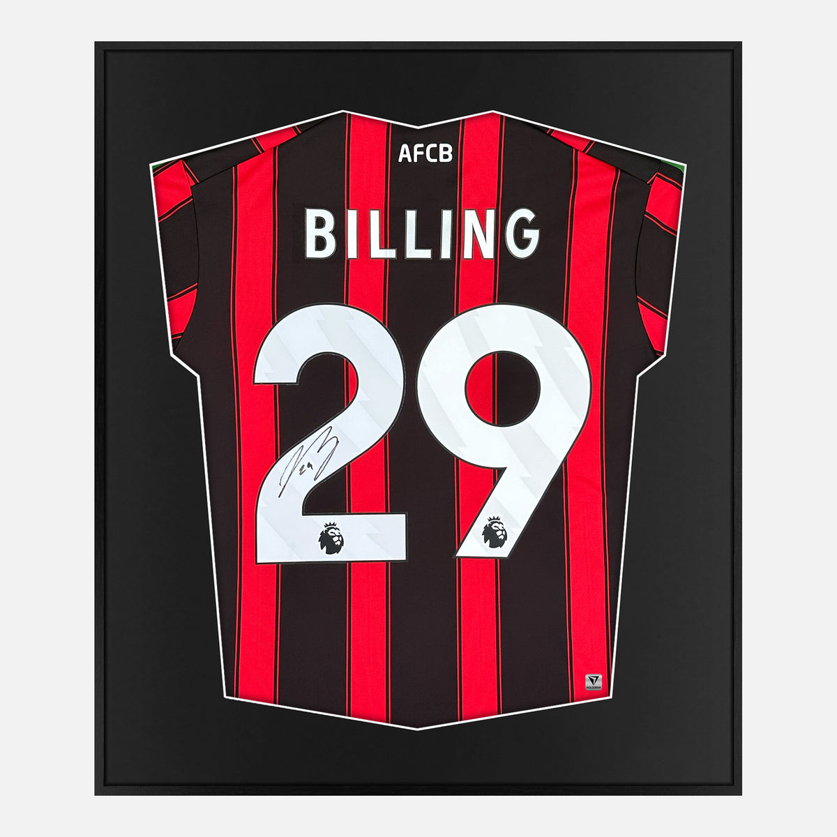 Framed Billing Signed Shirt, AFC Bournemouth Home [Lite] — Authentic signature with NFC and COA | The Vault
