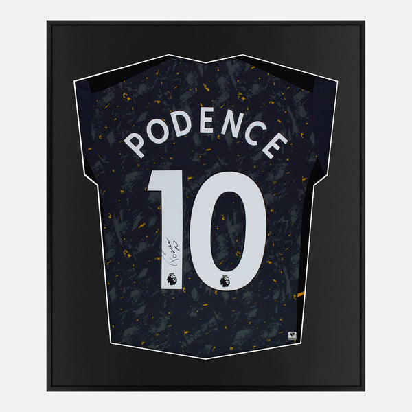 Framed Daniel Podence Signed Wolves Shirt 2021-22 Away [Mini]