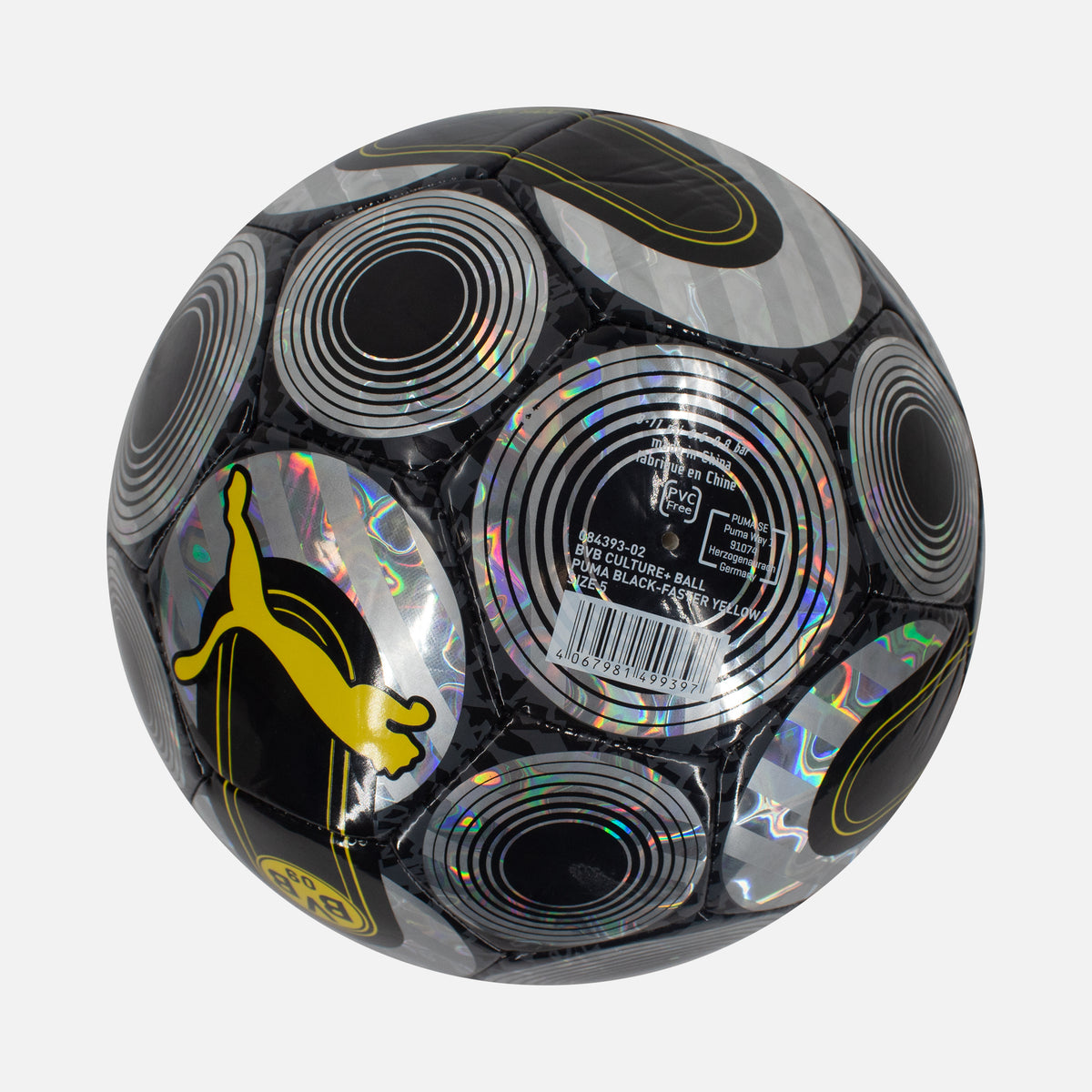Puma Football Borussia Dortmund Ball, Black/Silver [New] — Keep your Puma football looking mint | The Vault