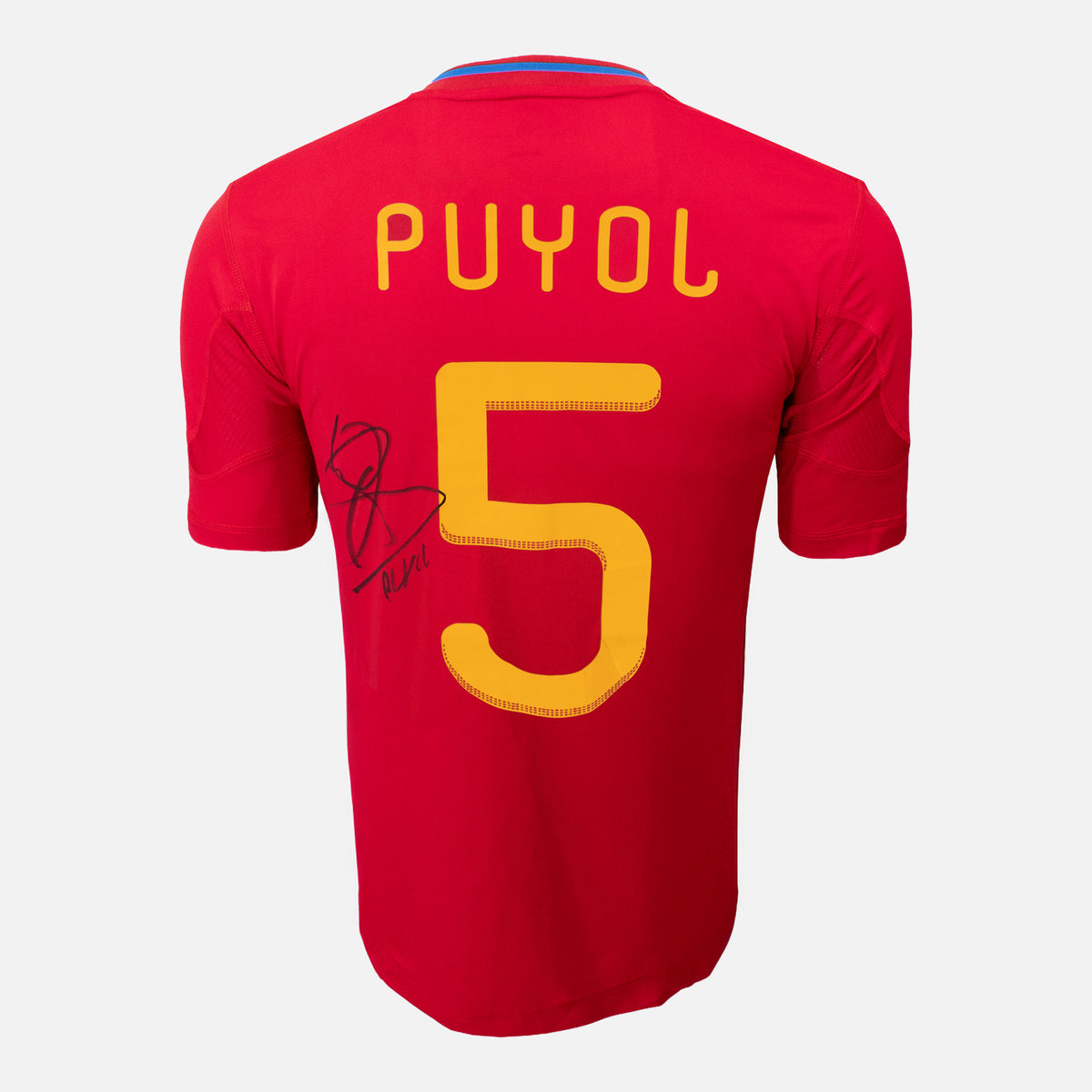 Carles Puyol Signed Spain Shirt 2010 World Cup [5] — Spain signed shirt from the 2010 to 2011 season | The Vault