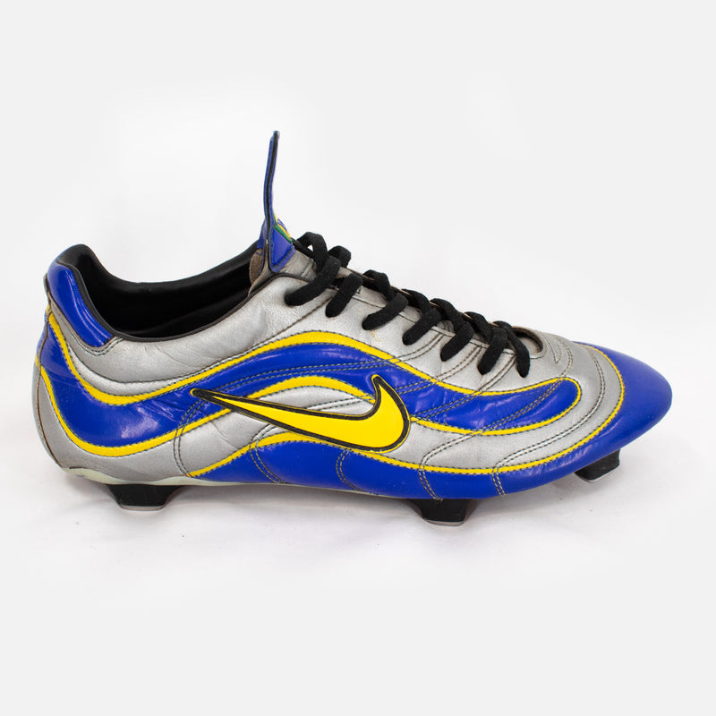 Nike Mercurial 1998 R9 Boots Silver/Blue/Yellow SG [Excellent] UK 9.5