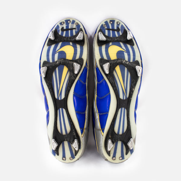 Nike Mercurial 1998 R9 Boots Silver/Blue/Yellow SG [Excellent] UK 9.5