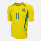 2002-04 Brazil Home Shirt Ronaldinho 11 Nike [Good] L