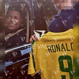 Framed Ronaldo Signed Brazil Shirt 2002-04 Home [Lite]