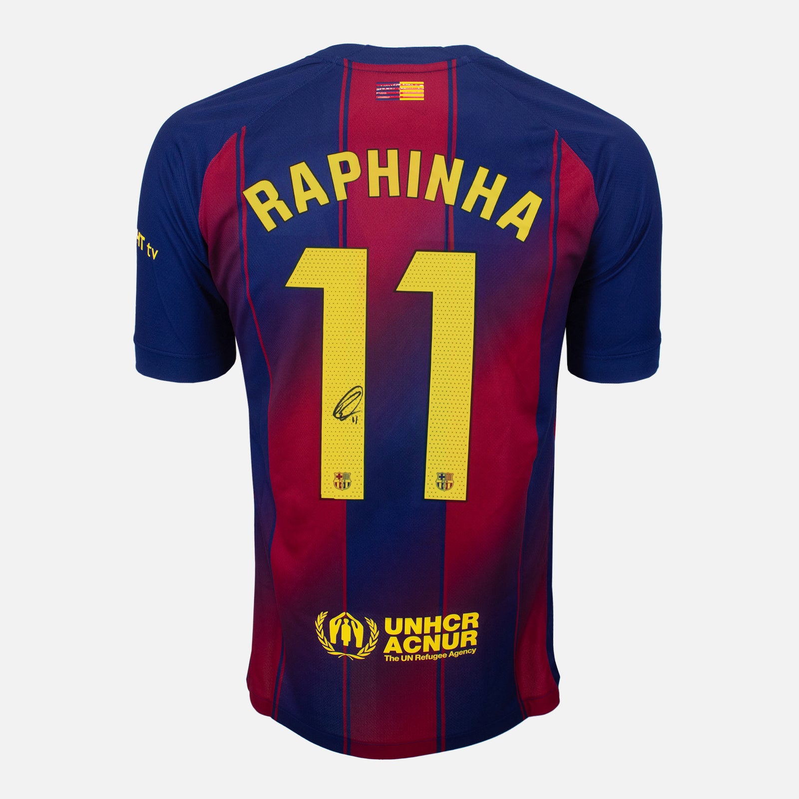Framed Raphinha Signed Barcelona Shirt 2025-26 Home [Classic]