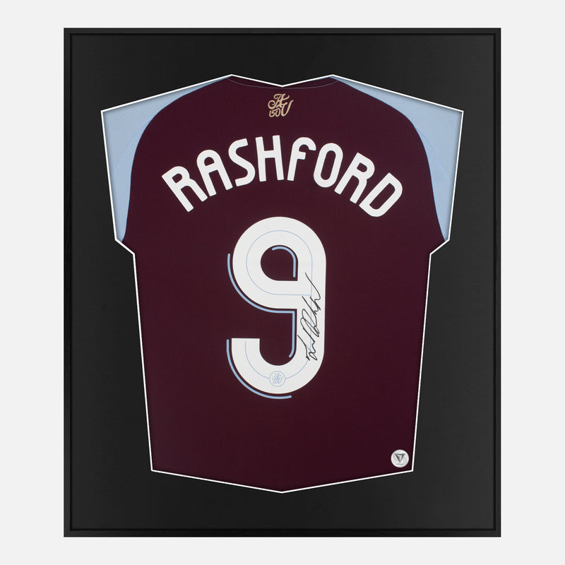 Framed Rashford Signed Aston Villa Shirt, Champions League [Lite]