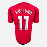 Framed Rasmus Hojlund Signed Manchester United Shirt Home 2023-24 [Mini]
