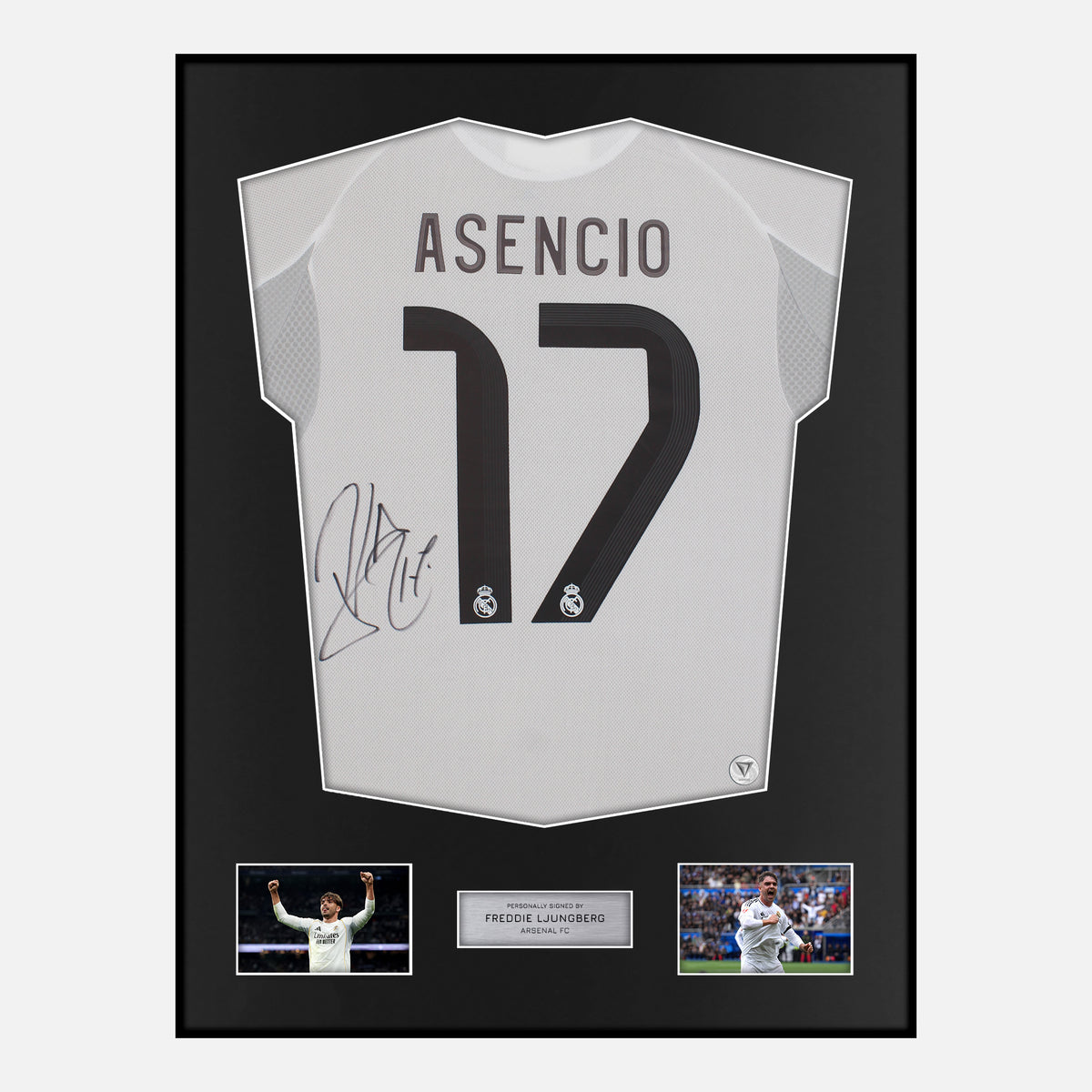 Framed Raul Asencio Signed Real Madrid Shirt 2025-26 Home [Classic] — Verified autograph with NFC and certificate | The Vault