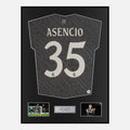 Framed Raul Asencio Signed Real Madrid Shirt 2024-25 Third away [Classic]