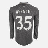 Framed Raul Asencio Signed Real Madrid Shirt 2024-25 Third away [Classic]