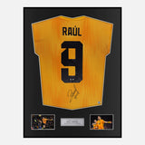 Framed Raul Jimenez Signed Wolves Shirt 2019-20 Home [Modern]