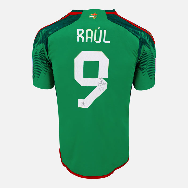 Framed Raúl Jiménez Signed Mexico Shirt 2022 World Cup [Modern]