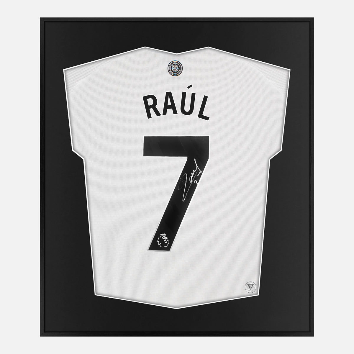 Framed Raul Jimenez Signed Shirt, Fulham White Home [Lite] — Authentic signature with NFC and COA | The Vault