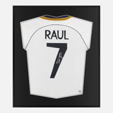 Framed Raul Signed Shirt, Rare Real Madrid 7 Display [Lite]