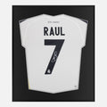 Framed Raúl Signed Shirt, Real Madrid 7 Home [Lite]