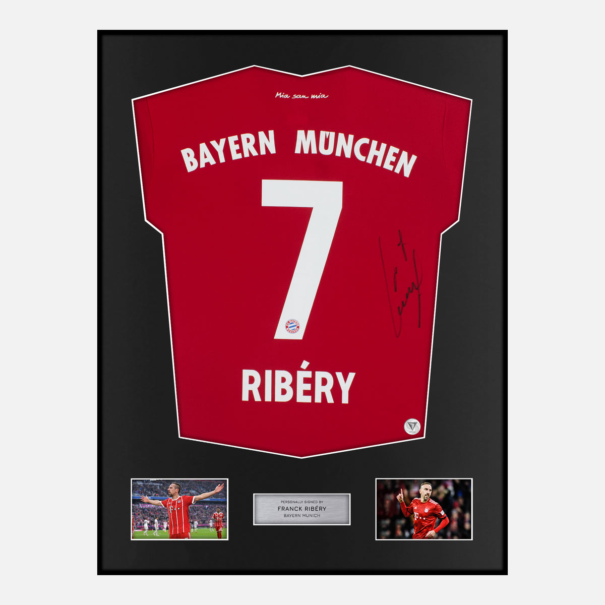 Framed Franck Ribery Signed Bayern Munich Shirt Home 2017-18 [Classic] — Verified autograph with NFC and certificate | The Vault
