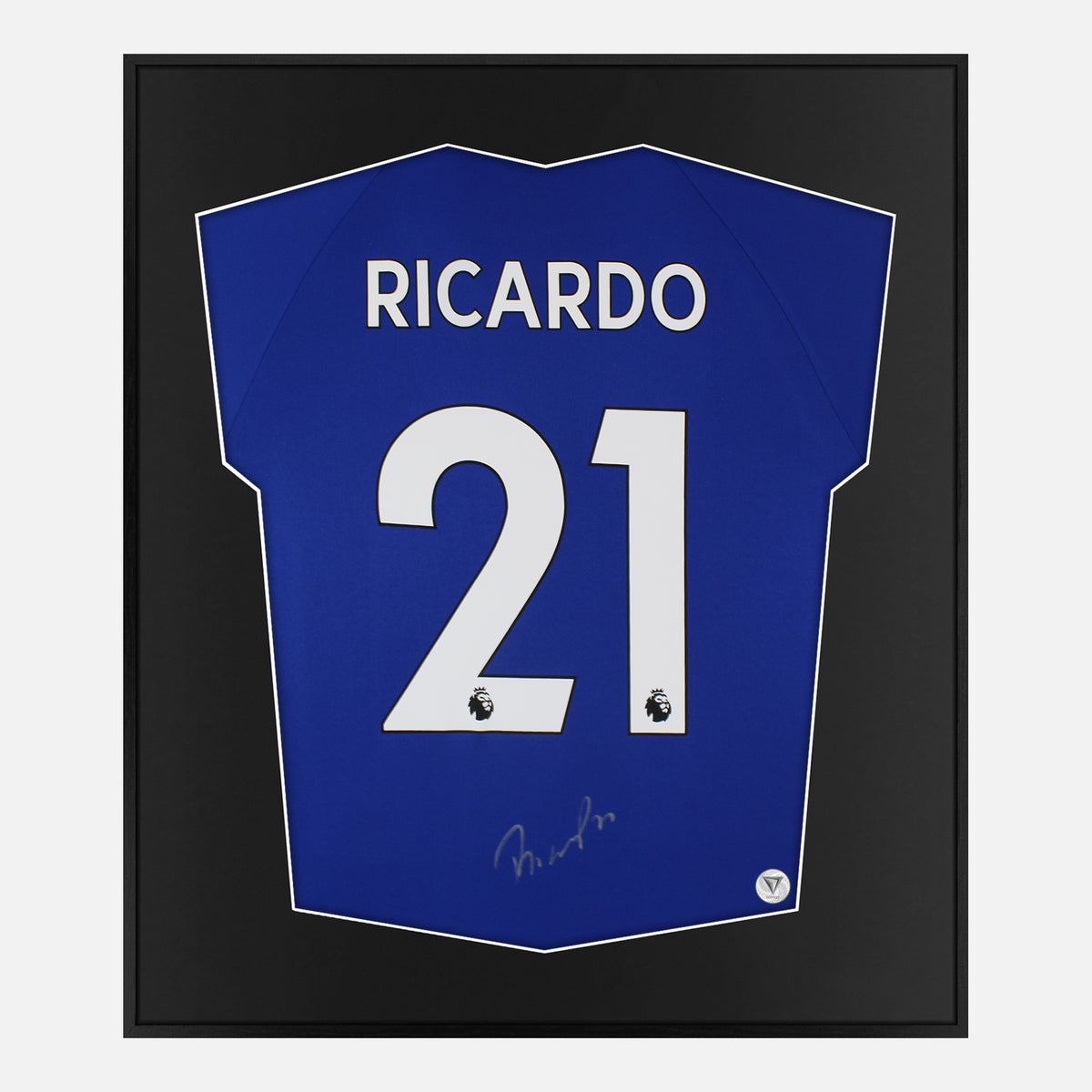 Framed Ricardo Pereira Signed Shirt, Leicester City Home [Lite] — Authentic signature with NFC and COA | The Vault