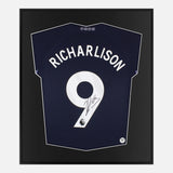 Framed Richarlison Signed Tottenham Hotspur Shirt, Away [Mini]