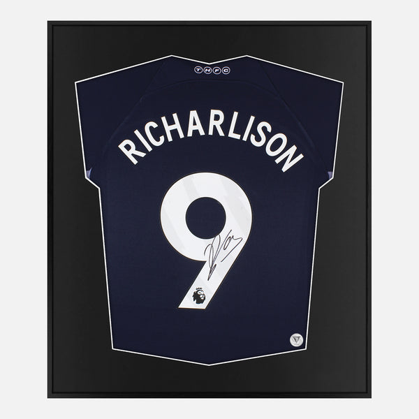 Framed Richarlison Signed Tottenham Hotspur Shirt 2023-24 Away [Mini]