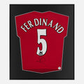 Framed Ferdinand Signed Manchester United Shirt, Display [Lite]
