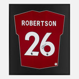 Framed Andrew Robertson Signed Shirt, Liverpool Home [Lite]