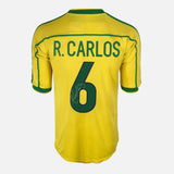 Roberto Carlos Signed Brazil Shirt 1998-00 Home [6]