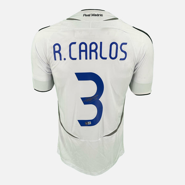 Roberto Carlos Signed Real Madrid Shirt 2006-08 Home [3]