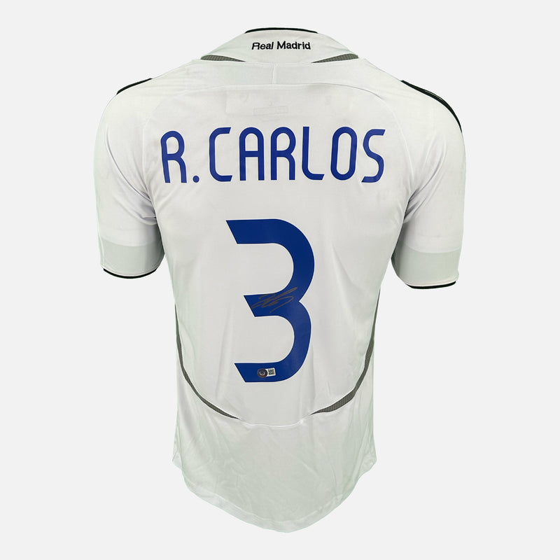 Roberto Carlos Signed Real Madrid Shirt 2006-08 Home [3] – The Vault