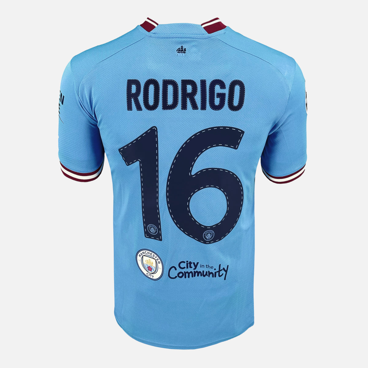 2023 Manchester City Home Shirt Rodrigo 16 Istanbul Final Treble [Perfect] M — Verified official Manchester City shirt, condition graded | The Vault