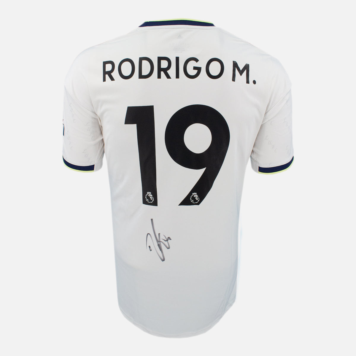 Rodrigo Moreno Signed Leeds United Shirt 2022-23 Home [19] — Leeds United signed shirt from the 2022 to 2023 season | The Vault