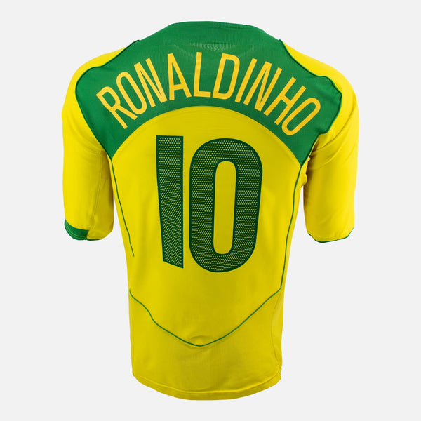 2004-06 Brazil Home Shirt Ronaldinho 10 Total 90 [Excellent] XL