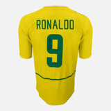 Framed Ronaldo Signed Brazil Shirt 2002-04 Home [Lite]